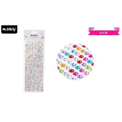 STICKER PEGATINAS DE DIAMANTES MULTICOLOR PARA ROSTRO 0.3CM - 1