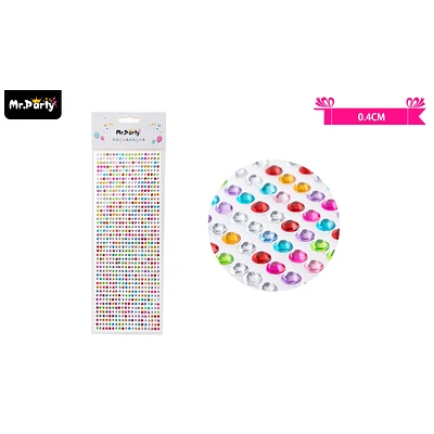 STICKER PEGATINAS DE DIAMANTES MULTICOLOR PARA ROSTRO 0.4CM - 1