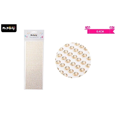STICKER PEGATINAS DE DIAMANTES CHAMPAGNE PARA ROSTRO 0.4CM - 1