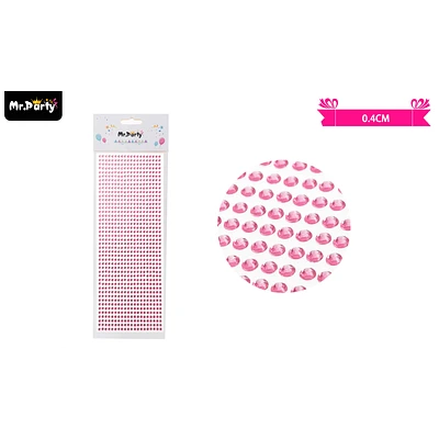 STICKER PEGATINAS DE DIAMANTES ROSADO PARA ROSTRO 0.4CM - 1