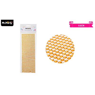 STICKER PEGATINAS DE DIAMANTES DORADO PARA ROSTRO 0.6CM - 1