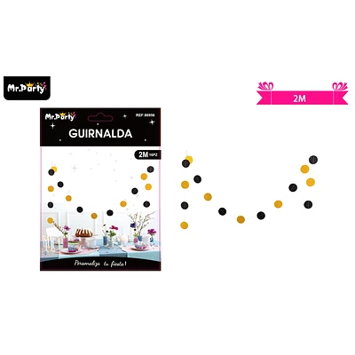 GUIRNALDAS DORADO Y NEGRO 2M - 1