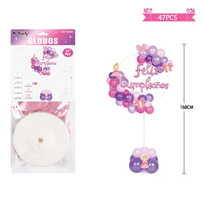 ARCO DE GLOBOS CON BASE PRINCESA 160CM 47PCS - 1