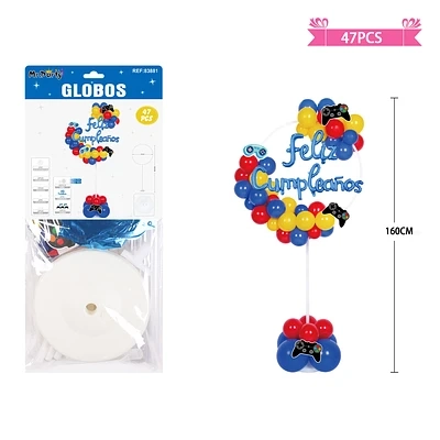 ARCO DE GLOBOS CON BASE CONTROL DE JUEGO 160CM 47PCS - 1