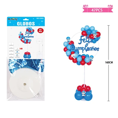 ARCO DE GLOBOS CON BASE CAPITAN AMERICA 160CM 47PCS - 1