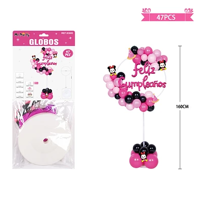 ARCO DE GLOBOS CON BASE MINNIE MOUSE 160CM 47PCS - 1