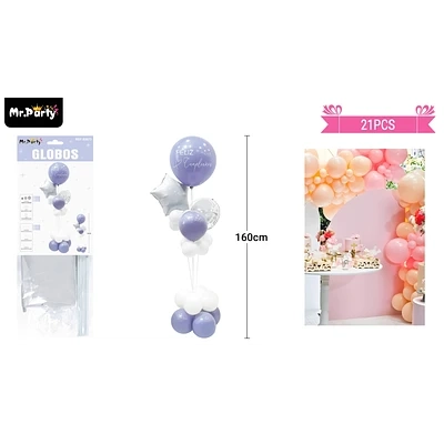 SET DE GLOBOS CON BASE 21PCS - 1