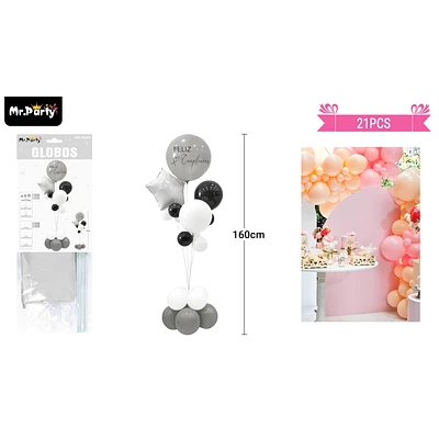 SET DE GLOBOS CON BASE 21PCS - 1