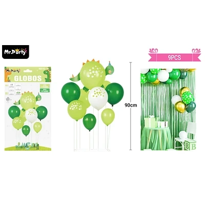 SET DE GLOBOS CON BASE DINOSAURIO 9PCS - 1