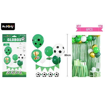SET DE GLOBOS CON BASE FUTBOL 6PCS - 1