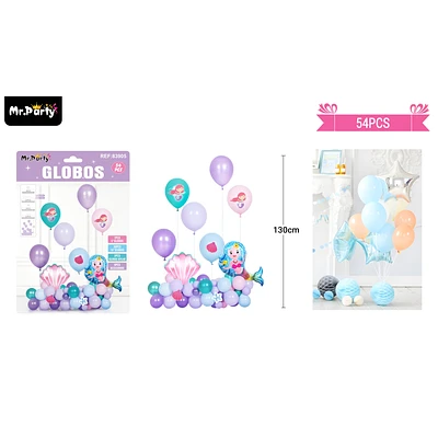 SET DE GLOBOS LATEX CON SIRENA 54PCS - 1