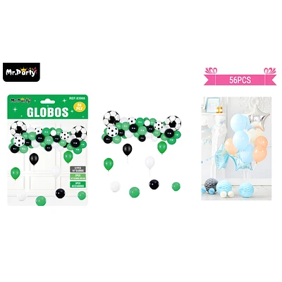 SET DE GLOBOS LATEX CON FUTBOL 56PCS - 1