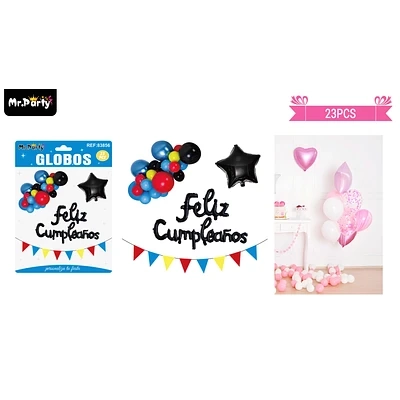 SET DE GLOBOS LATEX Y GUIRNALDA DE ESTRELLA 23PCS - 1