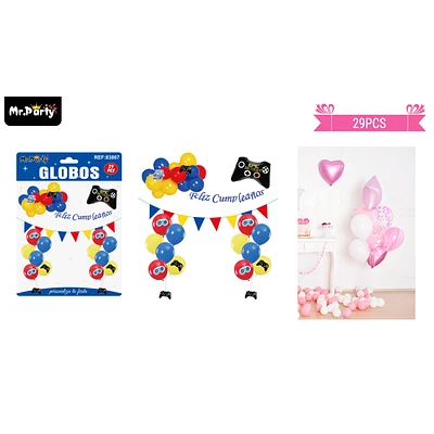 SET DE GLOBOS LATEX CON JUEGO 29PCS - 1