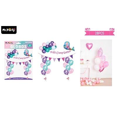 SET DE GLOBOS LATEX CON SIRENA 28PCS - 1