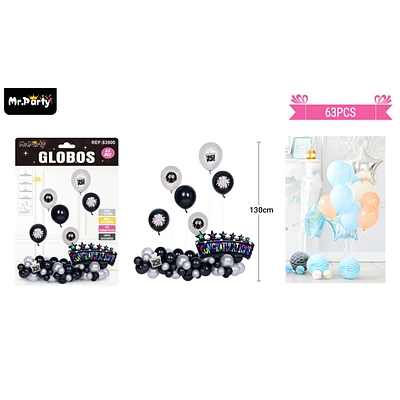 SET DE GLOBOS LATEX CONGRATULATIONS 63PCS - 1