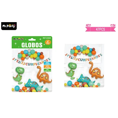 SET DE GLOBOS LATEX CON DINOSAURIOS 47PCS - 1