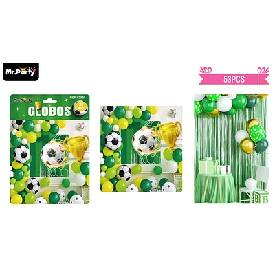 SET DE GLOBOS LATEX FUTBOL Y TROFEO 53PCS - 1