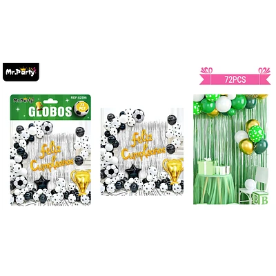 SET DE GLOBOS LATEX FUTBOL Y TROFEO 72PCS - 1