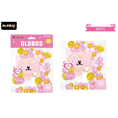 SET DE GLOBOS LATEX SAN VALENTIN TE AMO 69PCS - 1