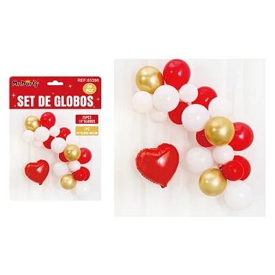 SET DE GLOBOS LATEX ROJO 26PCS - 1