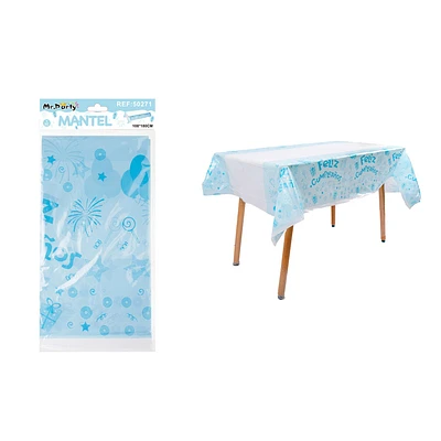 MANTEL PLASTICO CELESTE 108*180CM - 1