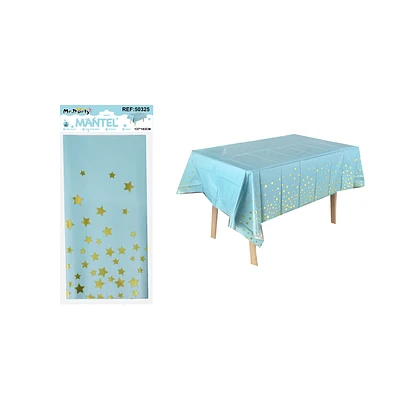 MANTEL AZUL TORNASOL CON ESTRELLA 137*183CM - 1