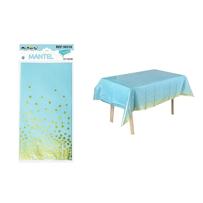 MANTEL AZUL TORNASOL CON PUNTO 137*183CM - 1