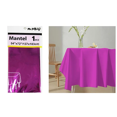 MANTEL METALICO FUCSIA 137*183CM - 1