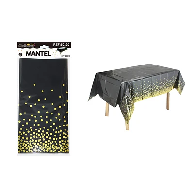 MANTEL NEGRO TORNASOL CON PUNTO 137*183CM - 1