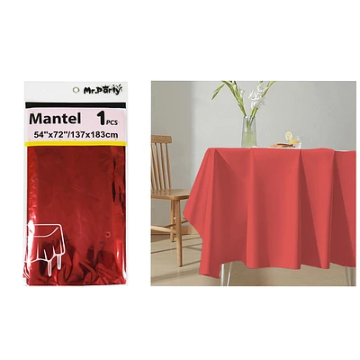 MANTEL METALICO ROJO 137*183CM - 1