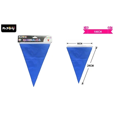 GUIRNALDAS BANDERIN TRIANGULO 10M AZUL - 1