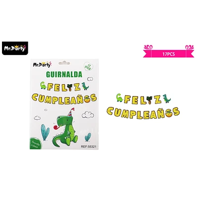 GUIRNALDAS 5M 17PCS DINOSAURIO - 1