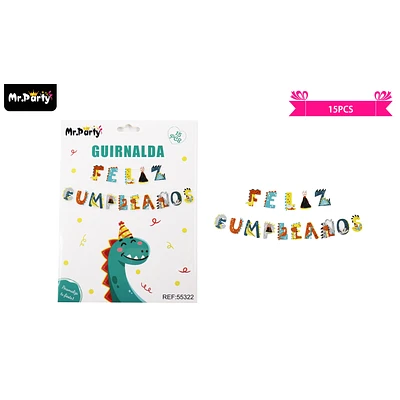 GUIRNALDAS 5M 15PCS DINOSAURIO - 1