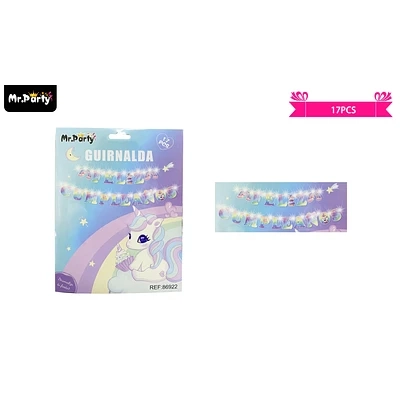 GUIRNALDAS CON LUZ FELIZ CUMPLEAÑOS UNICORNIO - 1