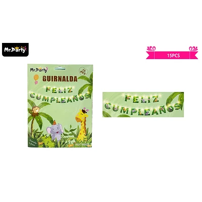 GUIRNALDAS CON LUZ FELIZ CUMPLEAÑOS ANIMALES - 1