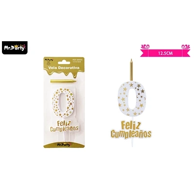 VELA DE CUMPLEAÑOS NUMERO 0 ESTRELLA DORADO - 1