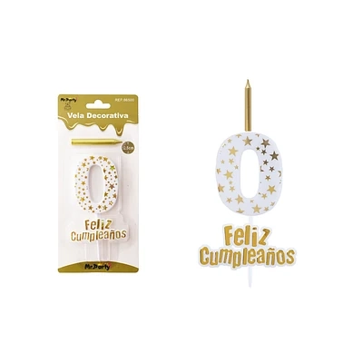 VELA DE CUMPLEAÑOS NUMERO 0 ESTRELLA DORADO - 2