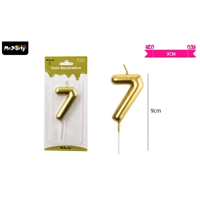 VELA DE NUMERO 7 DORADO 3.8*6CM - 1