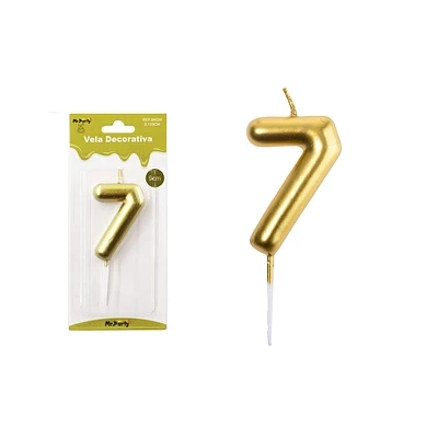 VELA DE NUMERO 7 DORADO 3.8*6CM - 2
