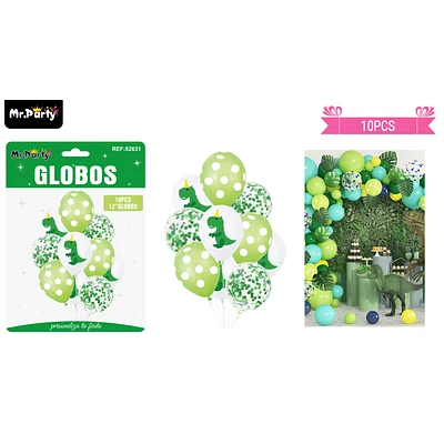 SET DE GLOBOS DE LATEX 10PCS DINOSAURIO - 1