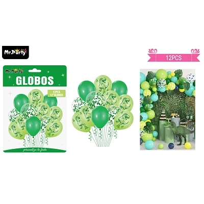 SET DE GLOBOS DE LATEX 12PCS DINOSAURIO - 1