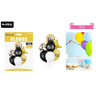 SET DE GLOBOS DE LATEX 7PCS FELIZ CUMPLEAÑOS - 1