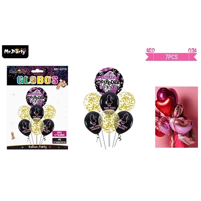SET DE GLOBOS DE LATEX 7PCS DESPEDIDA DE SOLTERAS - 1