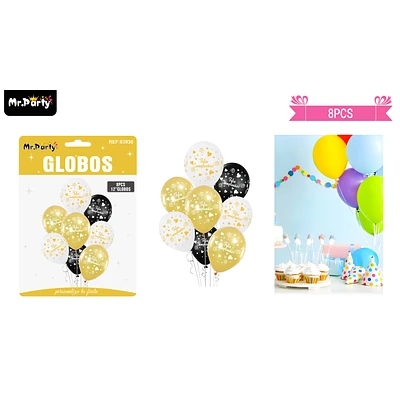 SET DE GLOBOS DE LATEX 8PCS FELIZ CUMPLEAÑOS - 1
