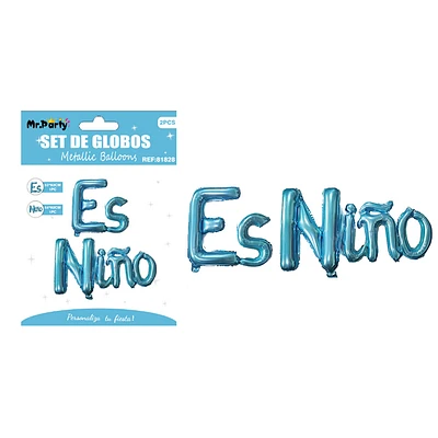 GLOBOS METALICO DE LETRA ES NIÑO AZUL - 1