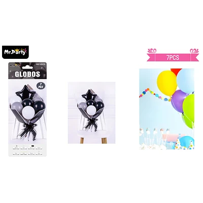 SET BOUQUETE DE GLOBOS DE LATEX NEGRO 7PCS - 1