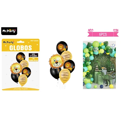 SET DE GLOBOS DE LATEX 6PCS LEON - 1