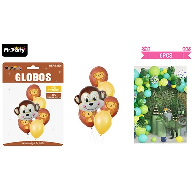 SET DE GLOBOS DE LATEX 6PCS MONO - 1