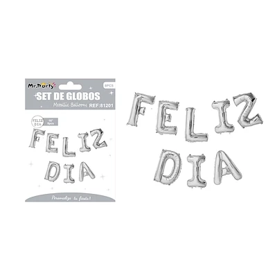 GLOBOS METALICO DE LETRA FELIZ DIA 40CM - 2
